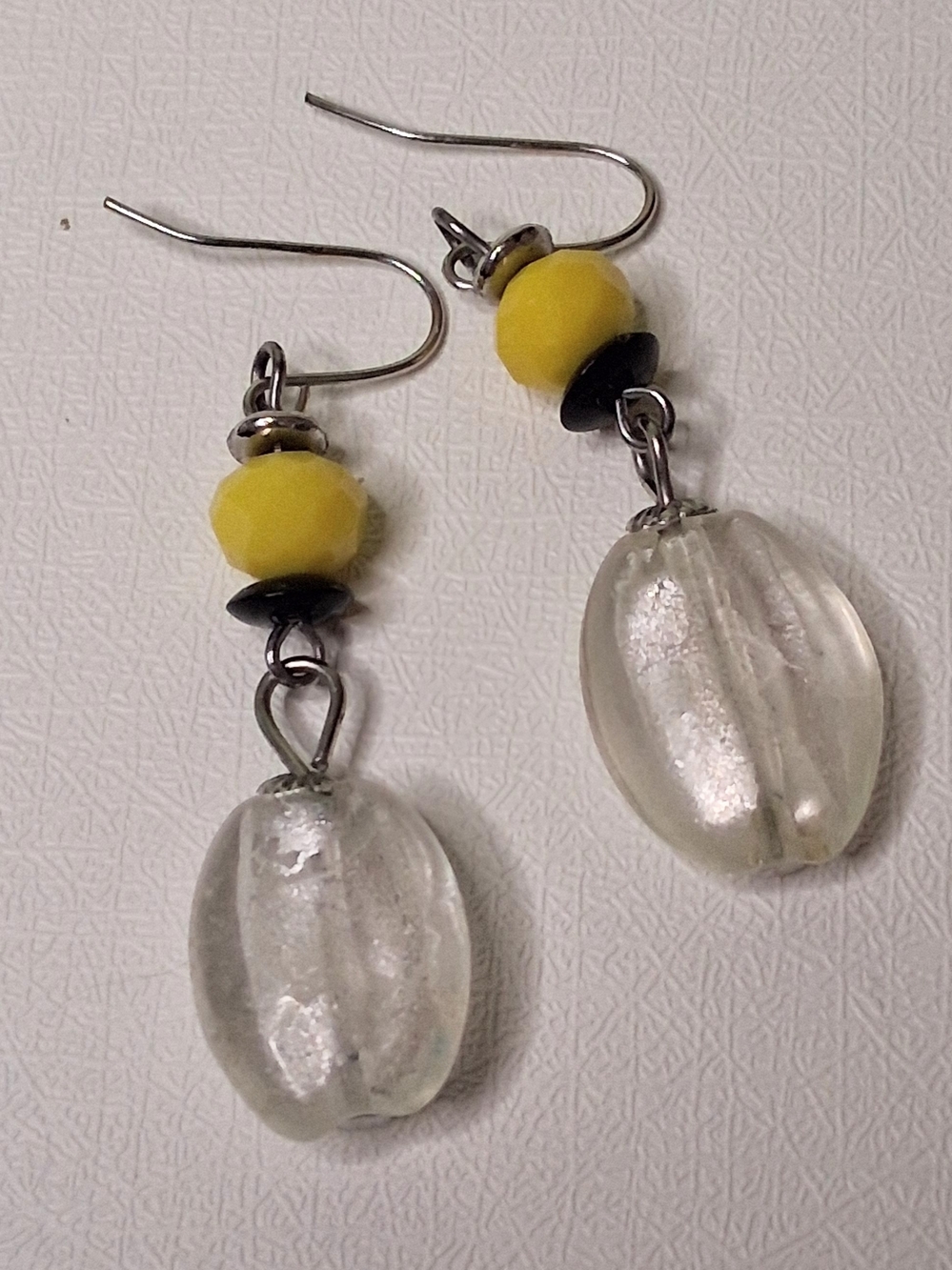 Yellow and Clear Dangle Earrings - Women Jewelry